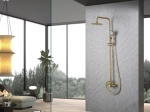 Ensemble de douche composé d'un mitigeur et d'une colonne de douche or brossé. Cet ensemble de barre de douche offre un design élégant. GARANTIE 5 ANS, LIVRAISON OFFERTE 5 à 6 Jours
